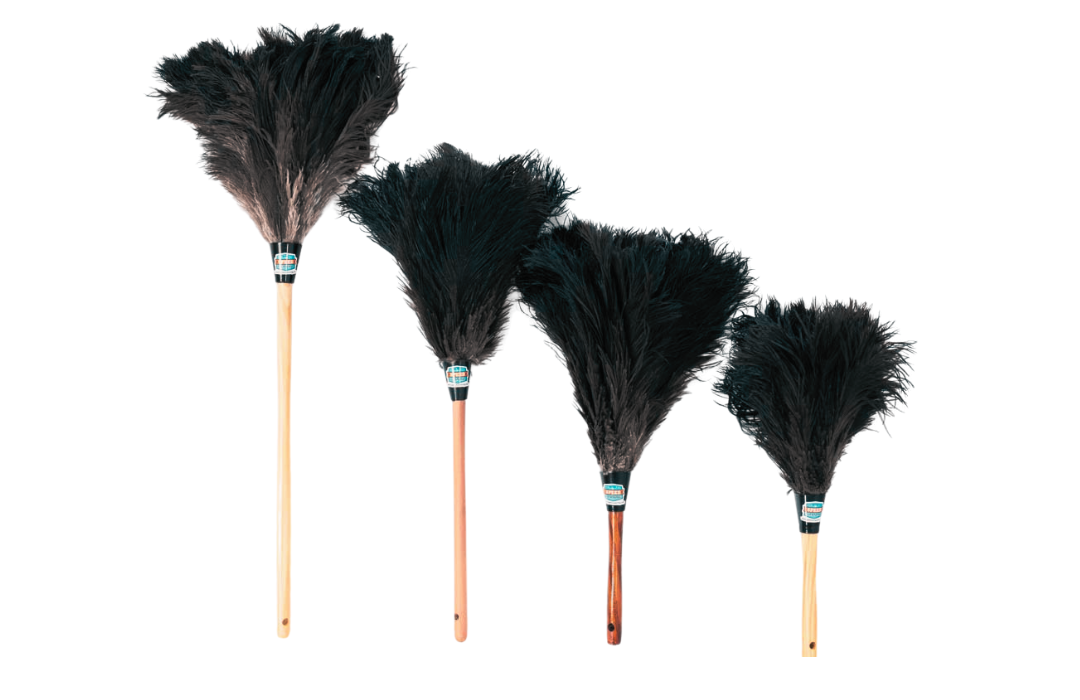Image of the 4 feather duster sizes from Speed Cleaning