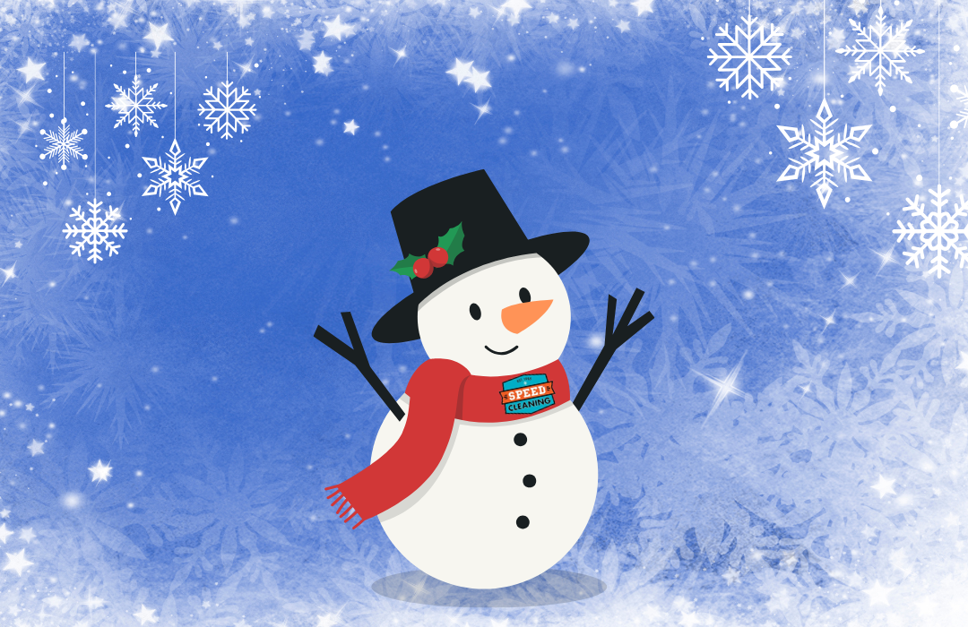Snowman image with Speed Cleaning logo 