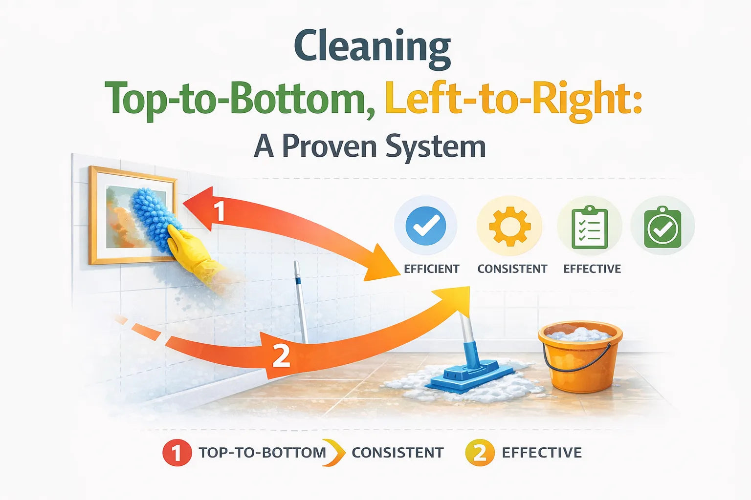 Cleaning Top-to-Bottom, Left-to-Right: Work Smarter – Speed Cleaning