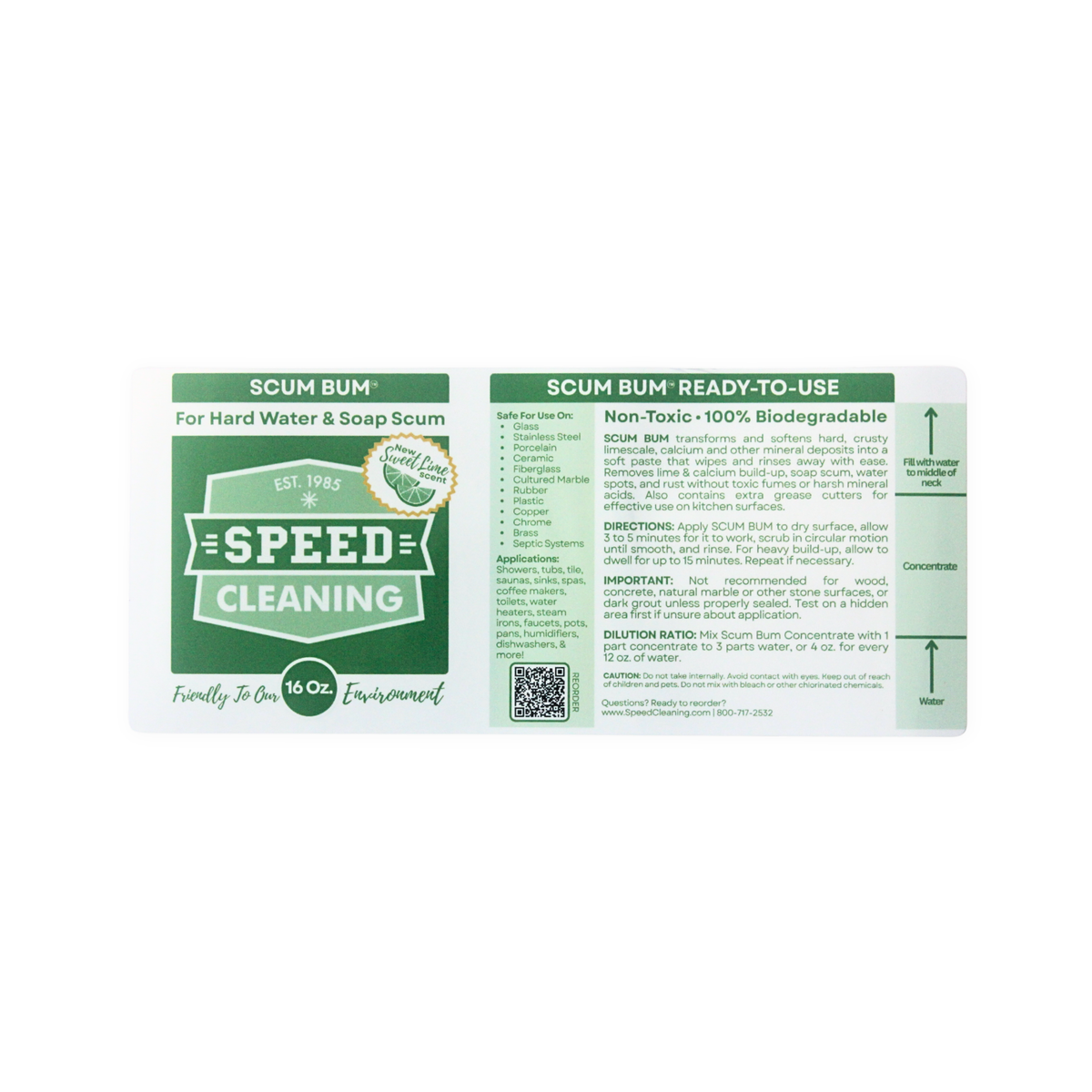 Scum Bum ready-to-use label for 16 oz natural bottles