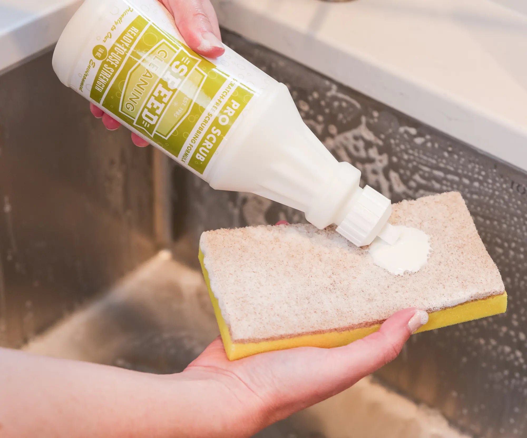 White, Green, & Walnut Cleaning Pads | Scrubbing Sponges - Thumbnail 3