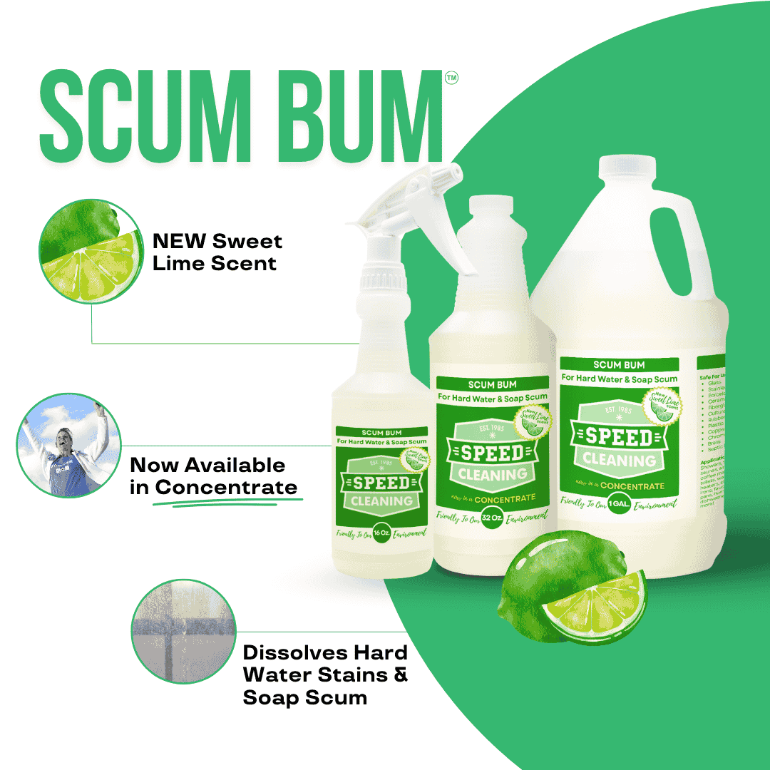 Scum Bum™ | Non-Toxic Hard Water Stain Remover | Now Available in Concentrate