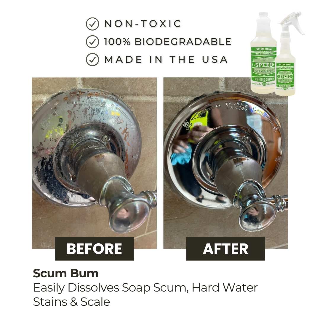 Scum Bum™ | Non-Toxic Hard Water Stain Remover | Now Available in Concentrate