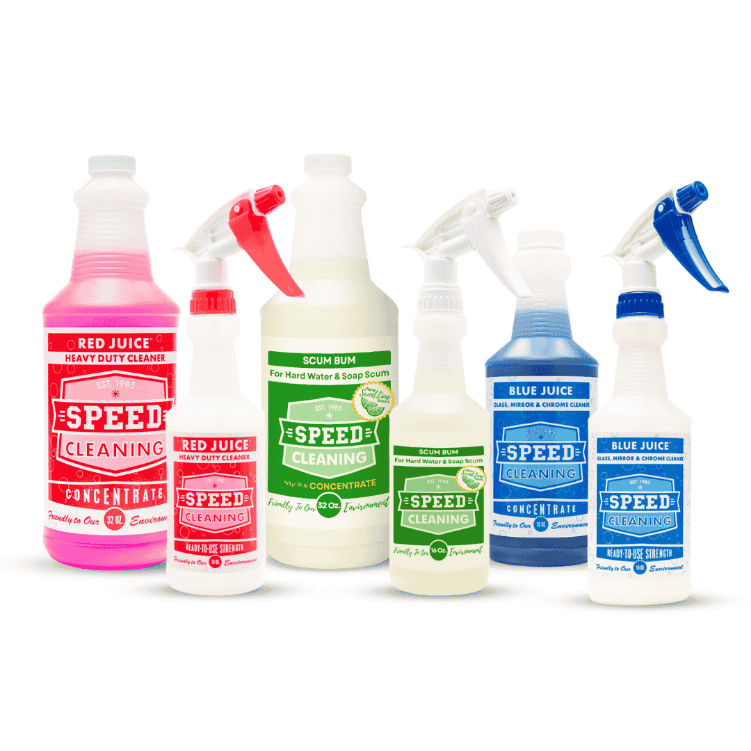 Concentrated Cleaning Trio: Red Juice, Blue Juice & Scum Bum