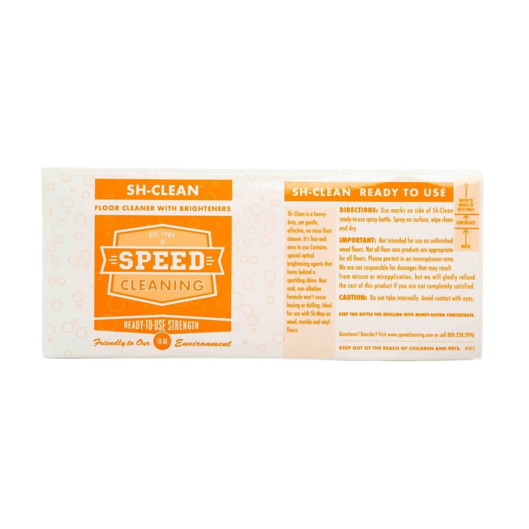 Speed Cleaning Sh-Clean Ready to Use Label for 16 oz Natural Bottles