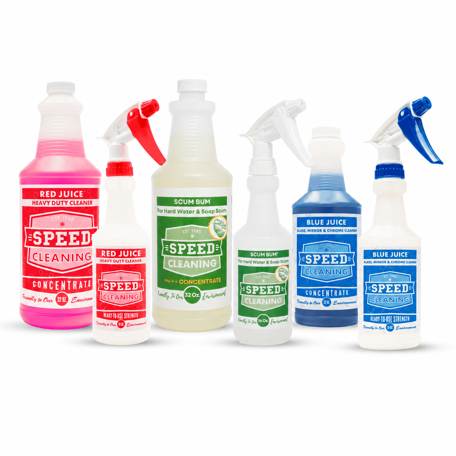 Power Cleaning Trio (3 Concentrates): Red Juice, Scum Bum & Blue Juice