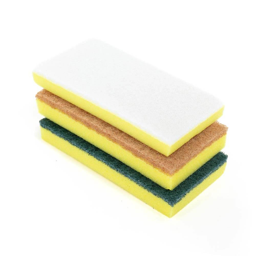 White, Green, & Walnut Cleaning Pads | Scrubbing Sponges - Thumbnail 2